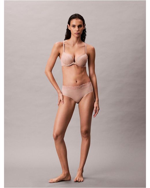 Calvin Klein Pink Perfectly Fit Lace Hipster