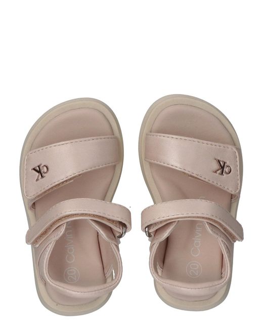 Calvin Klein Pink Toddlers And Kids Velcro Sandals