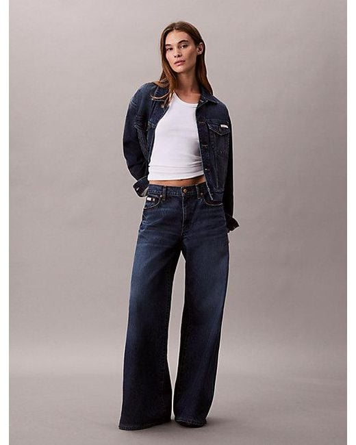 Calvin Klein Ultra Wide Leg Jeans in het Blue