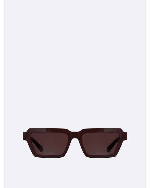 Calvin Klein Red Modified Rectangle Sunglasses Ckj25622S