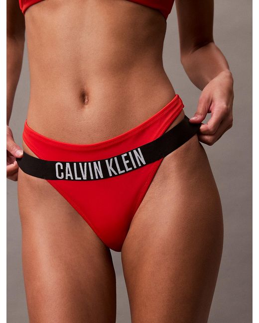 Bas De Bikini String Calvin Klein en coloris Red