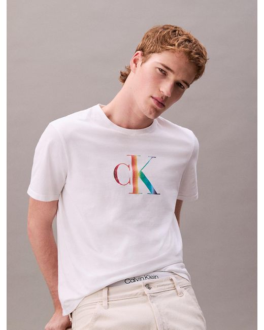Calvin Klein White Monogram T-Shirt for men