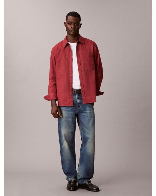 Camicia Button-Down di Calvin Klein in Red da Uomo