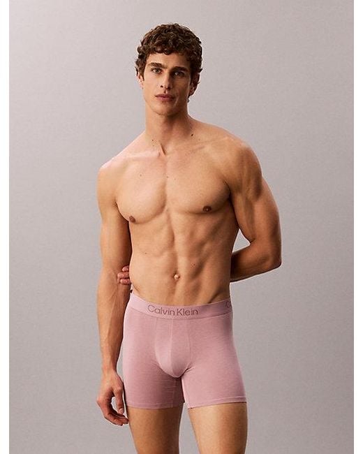 Calvin Klein Pink 3 Pack Boxer Briefs Ultra Soft Modal for men