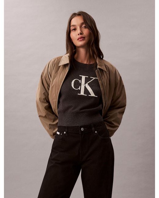 Calvin Klein Multicolor Monologo Cropped Jumper