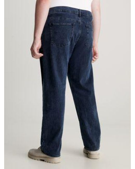 Calvin Klein Grote Maat Tapered Jeans in het Blue voor heren