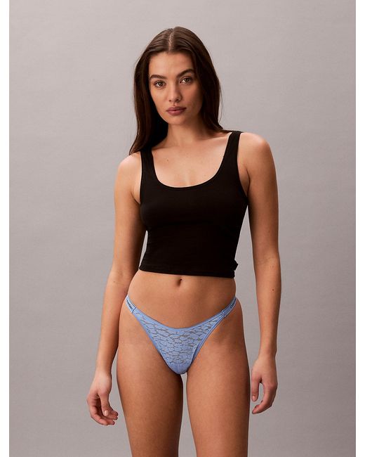 Calvin Klein Blue Dipped String Thong