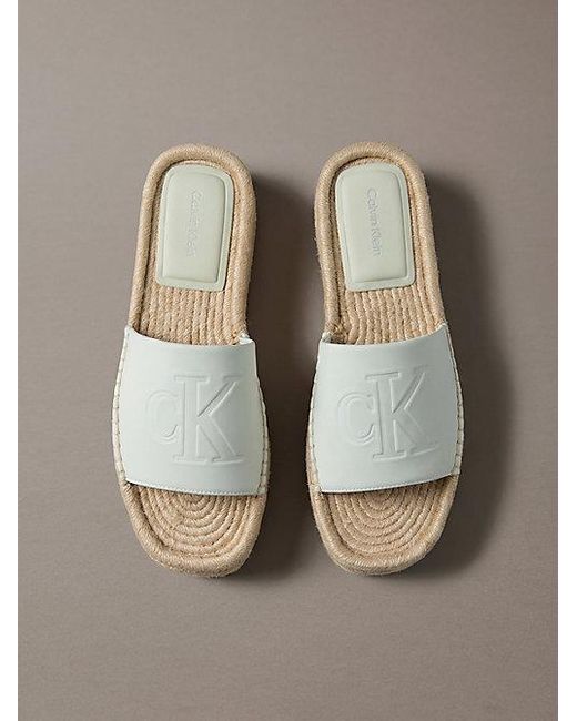Calvin Klein Gray Ebeth Platform Espadrille Sliders