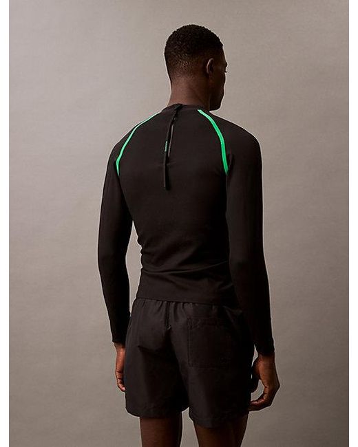Calvin Klein Rashguard Lange Mouw in het Black voor heren