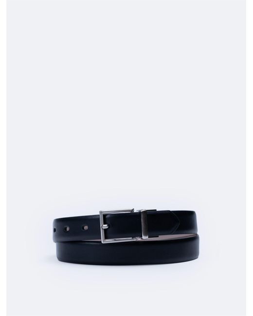 Calvin Klein White Solid Reversible Harness Buckle Belt