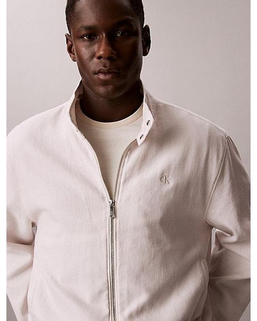 Calvin Klein Blue Jeans Relaxed Linen Cotton Jacket for men