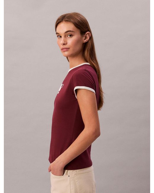 Calvin Klein Red 1968 Logo Graphic Baby Tee
