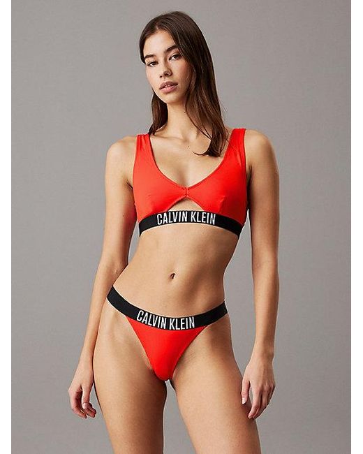 Calvin Klein Red Brazilian Bikini Bottoms Intense Power