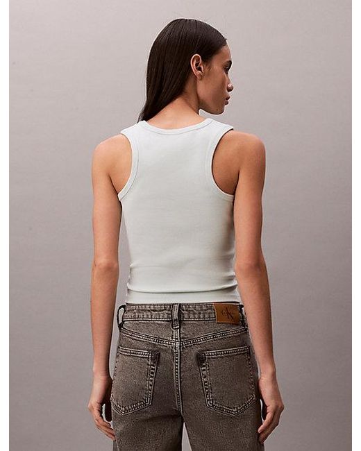Calvin Klein Brown Jeans Ribbed Cotton Tank Top