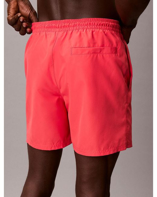 Calvin Klein Red Medium Drawstring Swim Shorts for men