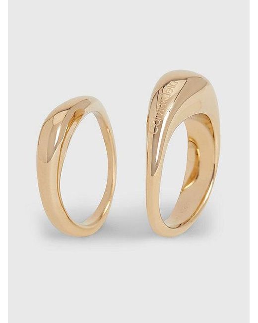 Calvin Klein Natural Organic Shape 2 -Piece Rings Set