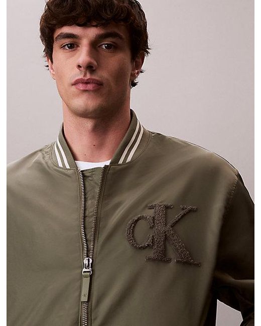 Calvin Klein Natural Jeans Nylon Tipped Bomber Jacket for men