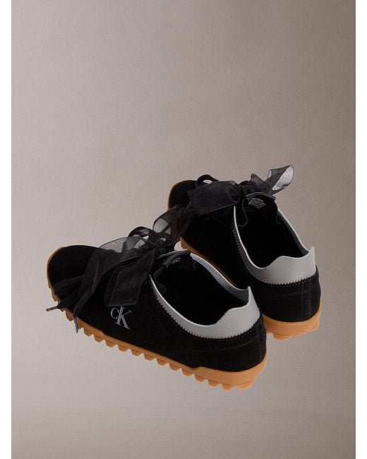 Calvin Klein Brown Suede Organza Runner Trainers