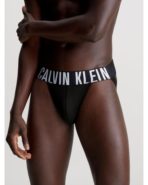 Calvin Klein Black 3 Pack Jock Straps - Intense Power for men