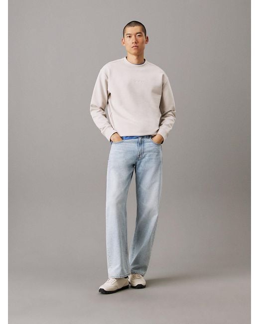 Felpa Tecnica Interlock Taglio Relaxed di Calvin Klein in Gray da Uomo