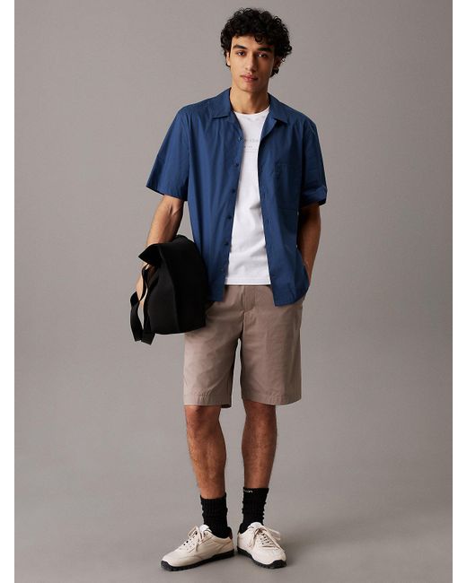 Short Pull-Up Extensible En Popeline Calvin Klein pour homme en coloris Natural