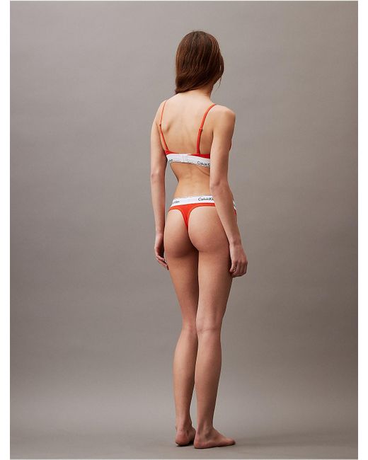 Calvin Klein Red Icon Cotton Modal Lightly Lined Triangle Bralette