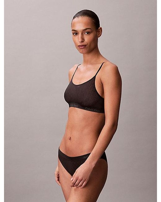Calvin Klein Black Bralette Icon Cotton Modal