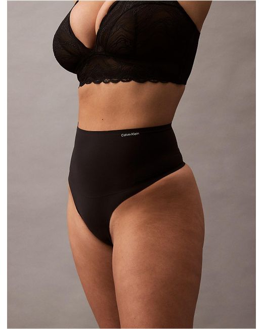 Calvin Klein Black Second Skin Smoothing Thong