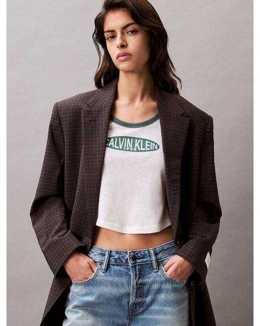 Maglietta Per Neonati Logo Graphic di Calvin Klein in Gray