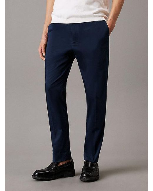 Calvin Klein Blue Tapered Jogger Trousers for men