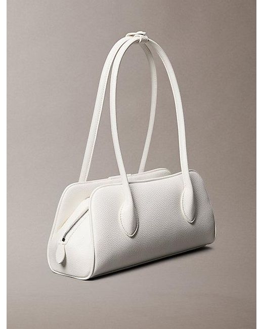 Calvin Klein Natural Emblem Logo Pebble Shoulder Bag