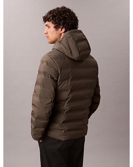 Calvin Klein Brown Packable Embossed Logo Quilted Puffer Jacket for men