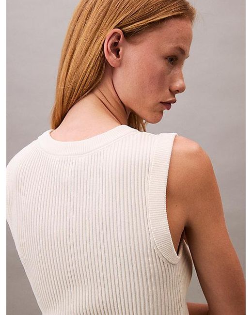 Calvin Klein Natural Weich Gerippte Weste Mit Rundhalsausschnitt