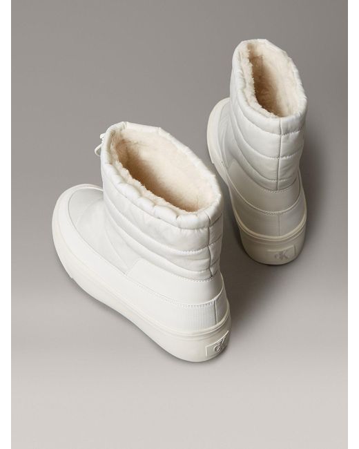 Calvin Klein Gray Warm Sherpa Platform Snowboots
