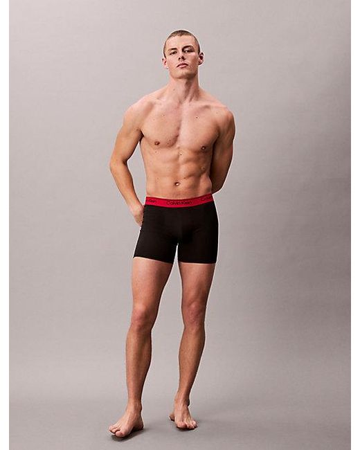 Calvin Klein Blue 3 Pack Boxer Briefs Microfibre Stretch for men