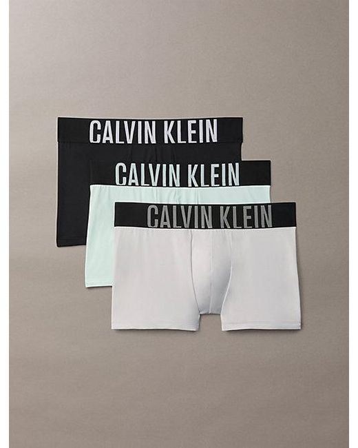 Calvin Klein Metallic 3 Pack Trunks Intense Power Micro for men