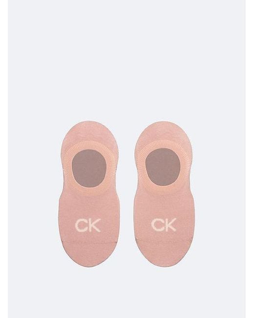 Calvin Klein Pink 2 Pack Soft Combed Cotton Invisible Socks