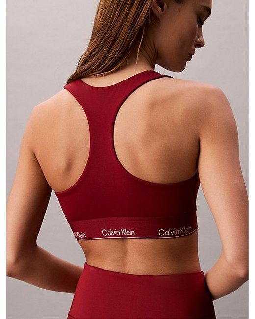 Calvin Klein Red Sport Quick Dry Medium Impact Sports Bra