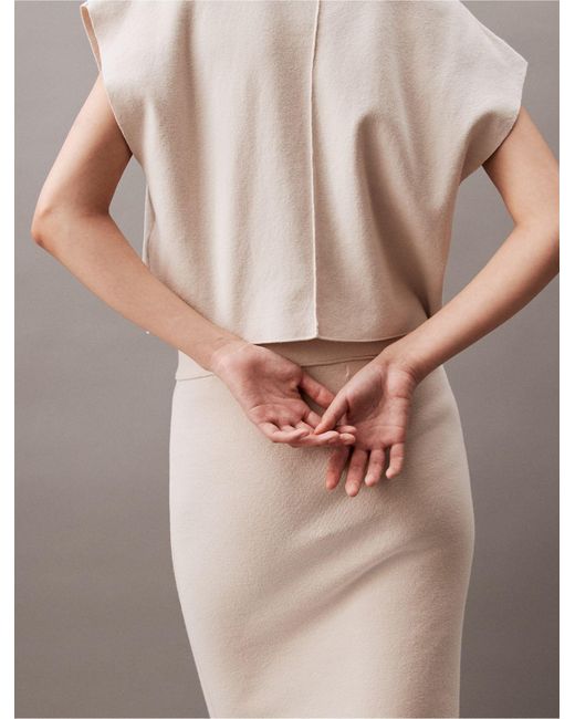 Calvin Klein Natural Split Hem Midi Skirt