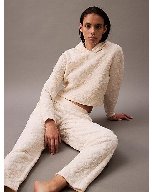 Calvin Klein Natural Logo Quilted Lounge Joggers