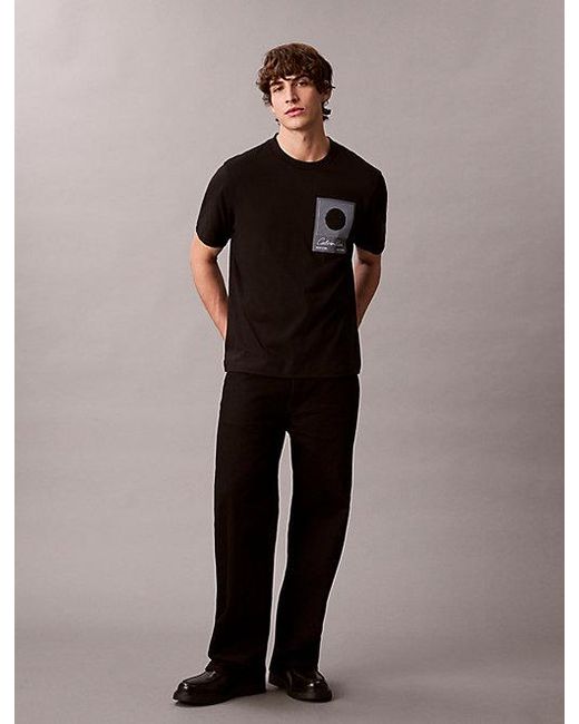 Calvin Klein Black Block Logo Graphic Tee for men