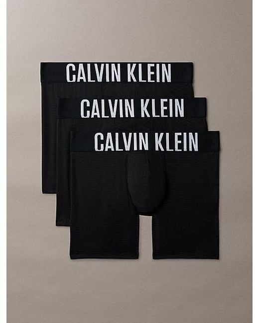 Calvin Klein Black 3 Pack Boxer Briefs Intense Power Air for men