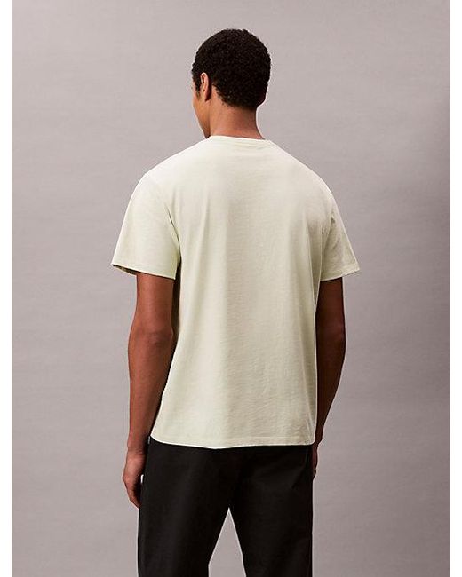 Calvin Klein T-Shirt Mit Monogramm-Logo in Natural für Herren