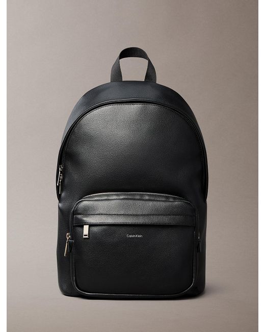 Calvin Klein Gray Micro Pebble Round Backpack for men