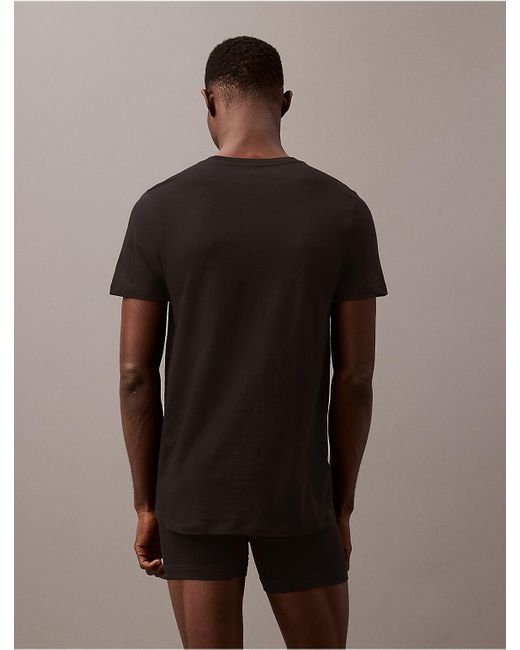 Calvin Klein Black Cotton Classics 3-Pack Classic Fit Crewneck T-Shirt for men