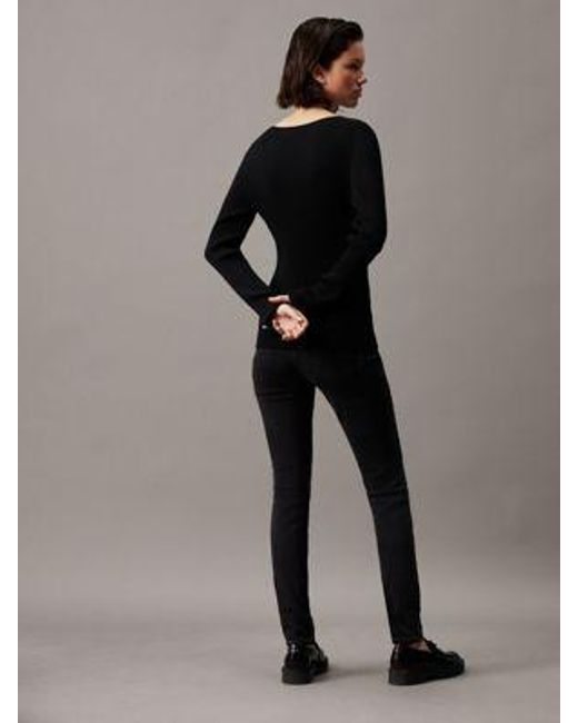 Mid Rise Skinny Jeans Calvin Klein de color Black
