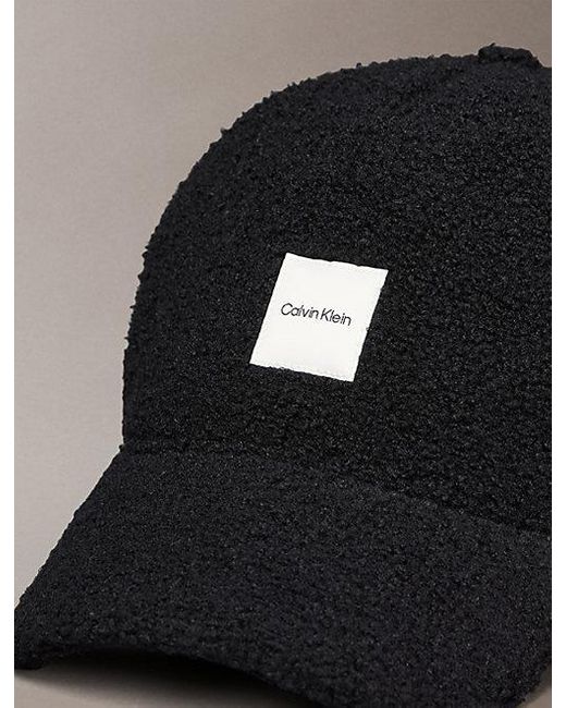 Calvin Klein Black Bouclé-Baseballcap