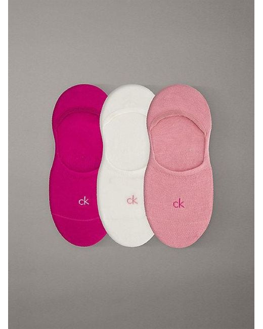 Calvin Klein Pink 3 Pack Soft Cotton Invisible Socks