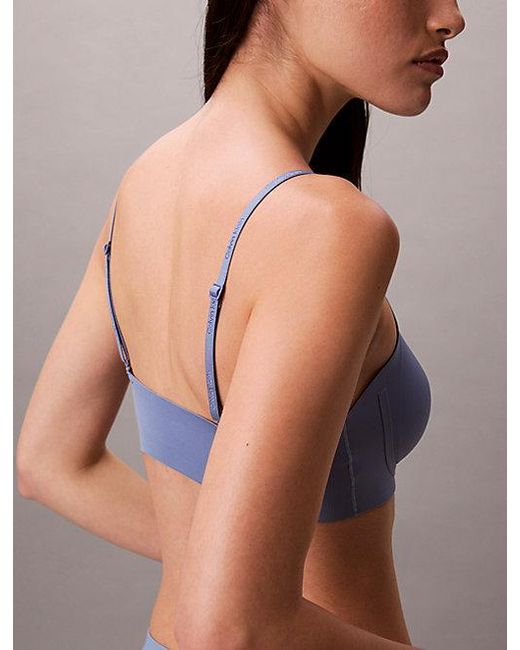 Calvin Klein Blue Lightly Lined Bralette Invisibles