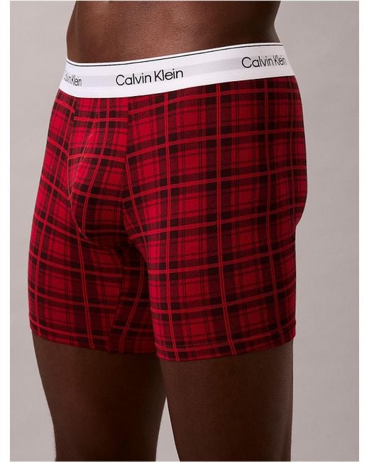 Calvin Klein Red Icon Cotton Stretch Holiday Boxer Brief for men